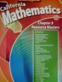 Imagen de archivo de California Mathematics Grade 3 Chapter 8 Resource Masters a la venta por Hawking Books