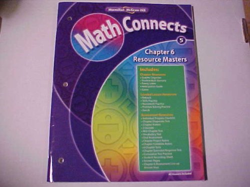 Beispielbild fr Math Connects 5 Chapter 6 Resource Masters zum Verkauf von Wonder Book