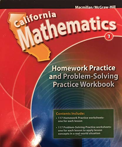 Imagen de archivo de California Mathematics Grade 1 Homework and Problem-Solving Practice Workbook a la venta por Jenson Books Inc