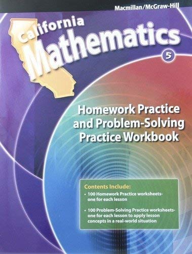 Imagen de archivo de California Mathematics 5th Grade Homework Practice and Problem-Solving Practice Workbook a la venta por Green Street Books