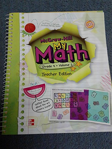 Stock image for Math McGraw Hill My Math: Grade 4, Vol. 2, Teacher's Edition for sale by The Book Cellar, LLC