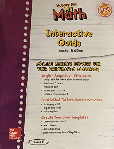 9780021302376: My Math Interactive Guide Teacher Edition GRADE 5 English Language Learner Support for Your Mathematics Classroom