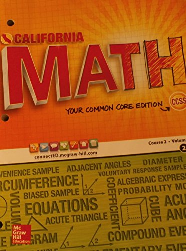 Beispielbild fr CALIFORNIA MATH Your Common Core Edition Course 2/Volume 2 zum Verkauf von SecondSale