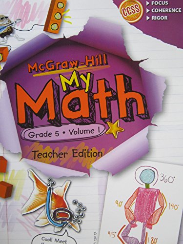 Imagen de archivo de My Math Grade 5 Volume 1 Teachers Edition a la venta por Goodwill Southern California