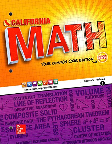 Stock image for California Math Your Common Core Edition Course 3 Volume 2 for sale by KuleliBooks