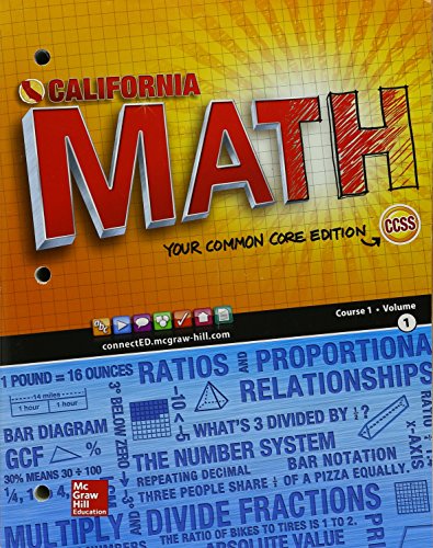 Beispielbild fr California Math Course 1 Volume 1 zum Verkauf von SecondSale
