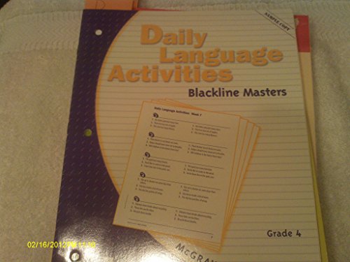 Reading, Grade 4: Daily Language Activities Blackline Masters