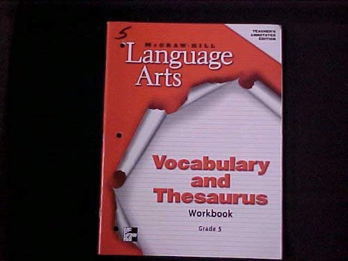 Stock image for Vocabulary and Thesaurus Workbook, Teacher's Edition Teacher Resources for sale by Better World Books