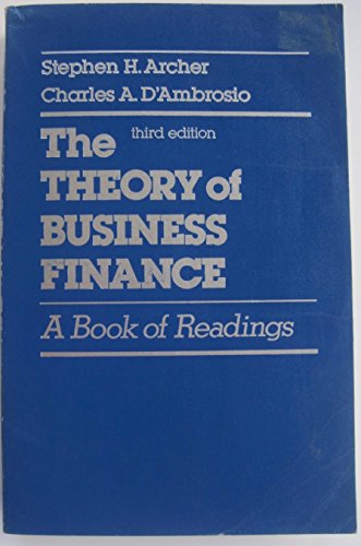 Beispielbild fr Theory of Business Finance: A Book of Readings zum Verkauf von Wonder Book