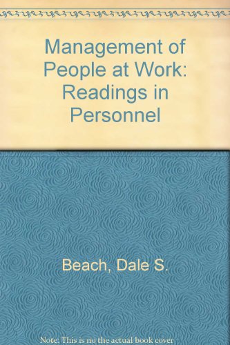 Stock image for Management of People at Work: Readings in Personnel for sale by Hawking Books