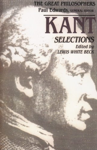 Beispielbild fr Kant Selections (The Great Philosophers) zum Verkauf von Books From California