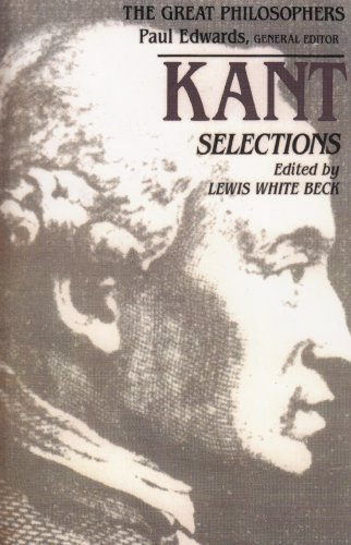 Imagen de archivo de Kant Selections (The Great Philosophers) a la venta por SecondSale