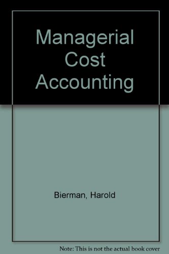 Stock image for Managerial Cost Accounting for sale by Better World Books Ltd