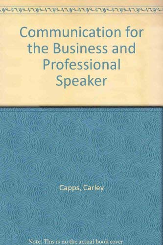 Beispielbild fr Communications for the Business and Professional Speaker zum Verkauf von Ergodebooks