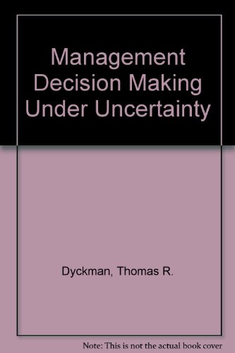 Imagen de archivo de Management Decision Making under Uncertainty : An Introduction to Probability and Statistical Decision Theory a la venta por Better World Books