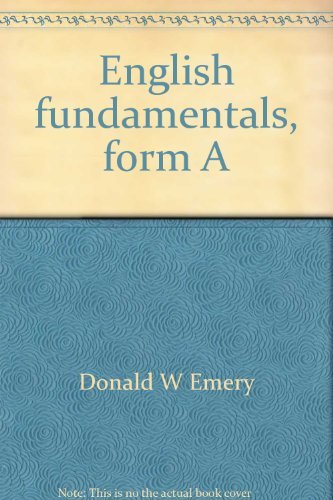 Beispielbild fr English fundamentals, form A zum Verkauf von Wonder Book