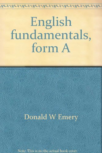 Stock image for English fundamentals, form A for sale by Wonder Book