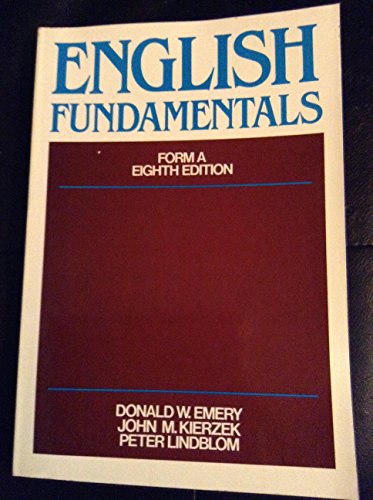 Stock image for English fundamentals, form A for sale by SecondSale