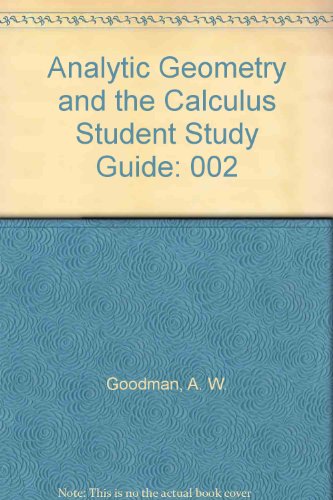 Stock image for Analytic Geometry and the Calculus Student Study Guide for sale by -OnTimeBooks-