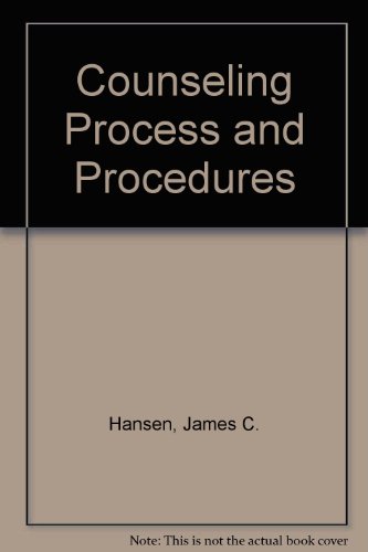 Imagen de archivo de Counseling Process and Procedures a la venta por Top Notch Books