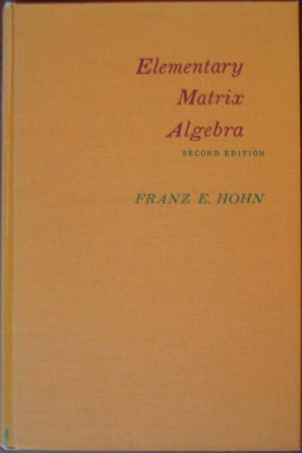 Imagen de archivo de Elementary Matrix Algebra a la venta por ThriftBooks-Atlanta