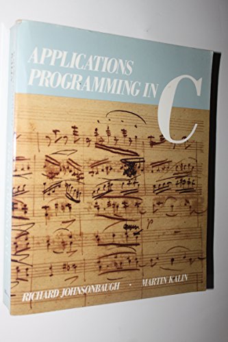 Stock image for Applications Programming in C for sale by Robinson Street Books, IOBA
