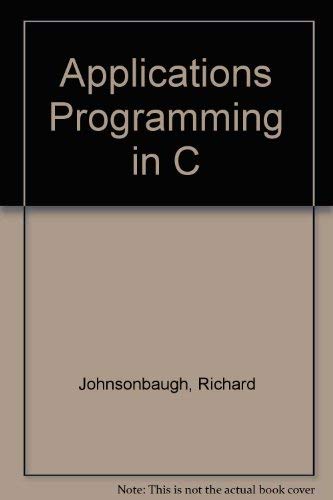 Stock image for Applications Programming in ANSI C for sale by Better World Books
