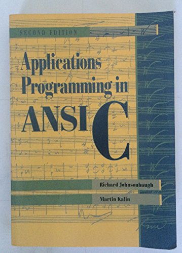 Stock image for Applications Programming in ANSI C for sale by Wonder Book