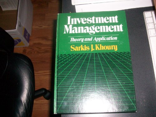 Stock image for Investment Management: Theory and Application for sale by Wonder Book