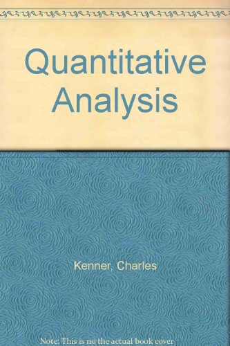 Beispielbild fr Quantitative Analysis zum Verkauf von Better World Books