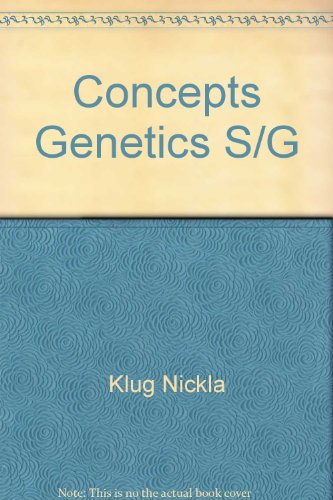 Imagen de archivo de Student Handbook A Guide to Concepts and Problem Solving: Concepts of Genetics a la venta por Top Notch Books