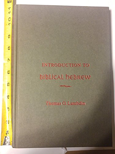 9780023672507: Introduction to Biblical Hebrew