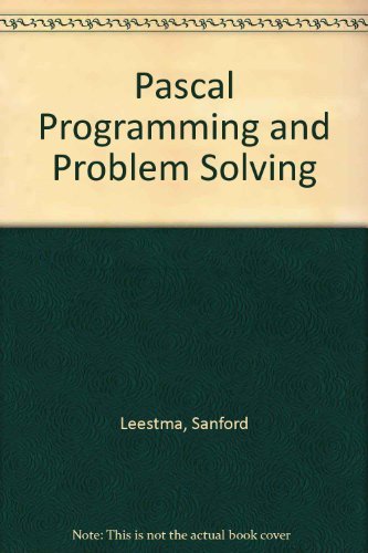 9780023696855: Pascal: Programming and Problem Solving