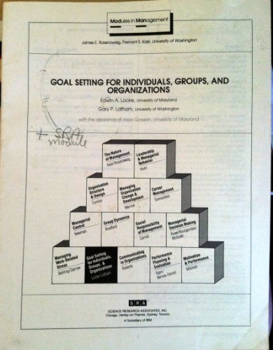 Goal Setting for Individuals, Groups, and Organizations (9780023715914) by Locke, Edwin A.