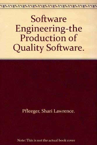Beispielbild fr Software engineering: The production of quality software zum Verkauf von HPB-Red