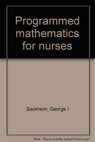 Beispielbild fr Programmed Mathematics for Nurses zum Verkauf von Better World Books: West