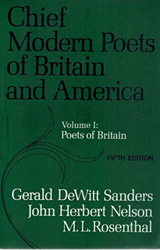 Imagen de archivo de Chief Modern Poets Of Britian And America-Volume I: Poets Of Britian a la venta por Foxtrot Books