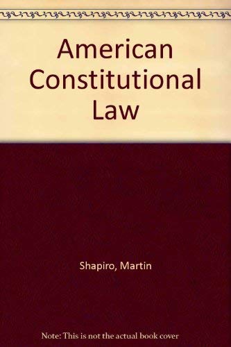 9780024095800: American Constitutional Law