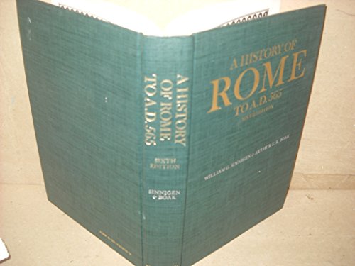 9780024108005: A History of Rome to A.D.565