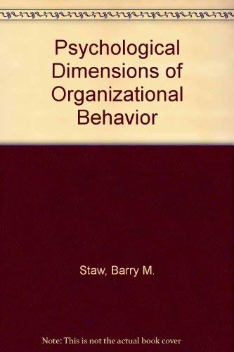 9780024161505: Psychological Dimensions of Organizational Behavior