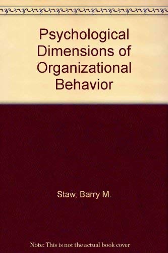 Stock image for Psychological dimensions of organizational behavior for sale by Wonder Book