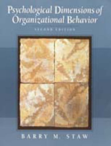 Beispielbild fr Psychological Dimensions of Organizational Behavior (2nd Edition) zum Verkauf von Wonder Book
