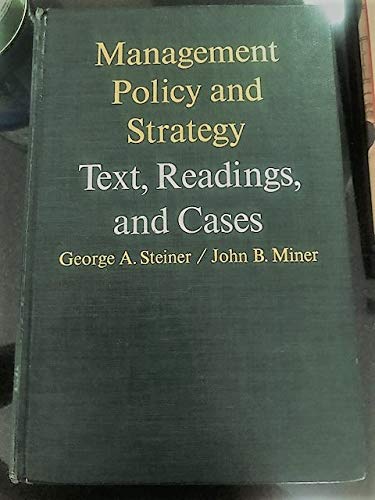 Beispielbild fr Management Policy and Strategy : Text, Readings, and Cases zum Verkauf von Better World Books