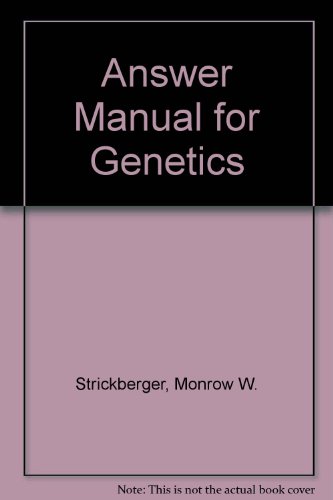 Imagen de archivo de Answer Manual for Genetics a la venta por HPB-Red