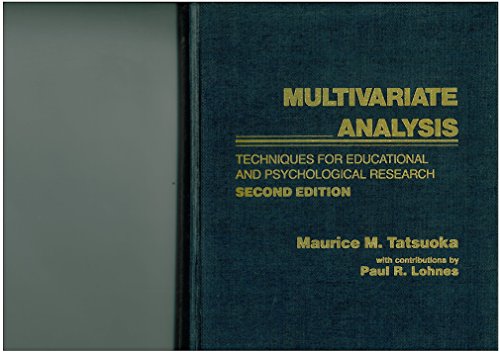 Stock image for Multivariate Analysis : Techniques for Educational and Psychological Research for sale by Better World Books