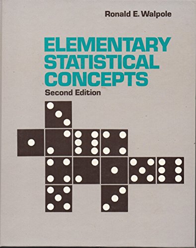 Beispielbild fr Elementary Statistical Concepts zum Verkauf von Wonder Book