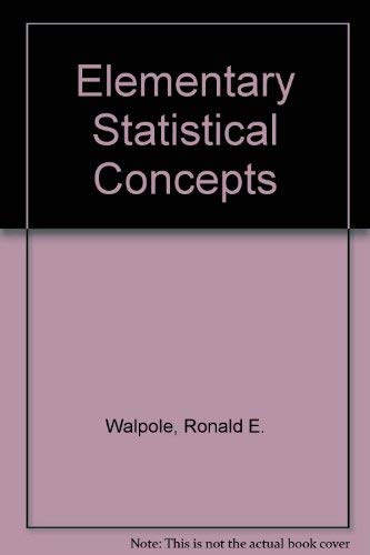 9780024240903: Elementary Statistical Concepts