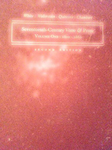 Imagen de archivo de Seventeenth Century Verse and Prose: 1600-1660 a la venta por ThriftBooks-Dallas