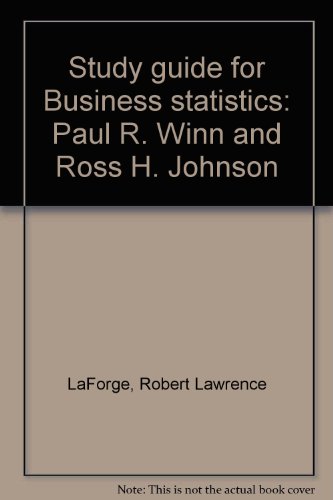 Beispielbild fr Study Guide for Business Statistics zum Verkauf von BookDepart