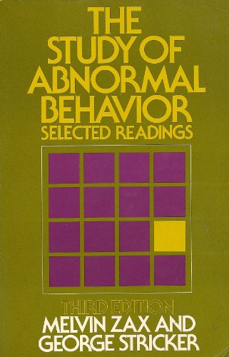 Stock image for Study of Abnormal Behavior: Selected Readings for sale by Wonder Book